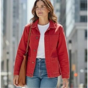 Alex Mill Britt Work Jacket Womens Medium Chore Red